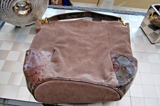 Elegance Tasche - große Veloursleder Tasche - 42 x 45 cm - topp