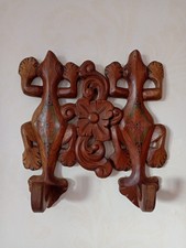 Mantelhaken Gecko Eidechse Holz geschnitzt & bemalt Mantelhaken - Eidechse Wandhaken
