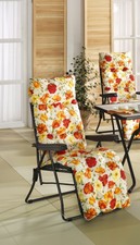 Polsterauflage orange 158x48cm Gartenstuhl Auflage Sitzpolster Stuhlauflage