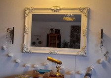 Wandspiegel, weiß barock, Länge 1,14 x Breite 0,82 (Außenmaße), Tief 0,08