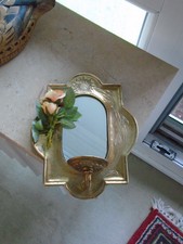 wunderschöner Deko-Artikel:  Wand-Kerzenhalter mit Spiegel aus Messing  