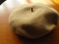 Baskenmütze für Damen u. Herren Barett Pullmannkappe hellbeige Franzosenhut Woll