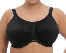 Elomi Energise Sport-BH schwarz Größe 38d Bügel Racer Back Side Support 8041