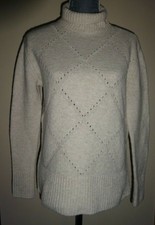 COMMA  Damen Strick Jacke Rollkragen Pullover Beige Gr.34 TOP