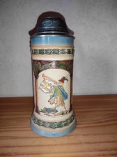 Bierkrug mit Zinndeckel aus Nachlass *Shabby Chic * Landhaus Stil 