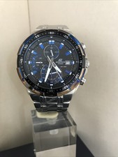 Casio Herren Edifice blau silber Chronograph Datum Armbanduhr EFR-539D-1A2VUEF
