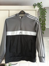 adidas Jungen 13-14 Jahre Sport Trainingsanzug Hoodie Reißverschluss Jacke Top Top Zustand
