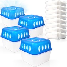 4x Box Luftentfeuchter 8x 400g Beutel Granulat Raum Entfeuchter Stopper Trockner