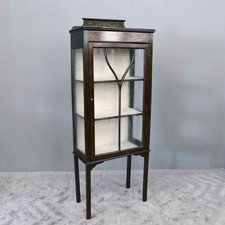 Englische Vitrine Schrank Vitrinenschrank Mahagoni Antik um 1890