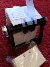 ROLLKARTEI für VISITENKARTEN/ADRESSEN schwarz Kunststoff ca. 16x10x14 cm