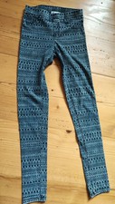 So süss! H&M Mädchen Jeggings 152 schwarz grau gemustert Top! Leggings Hose