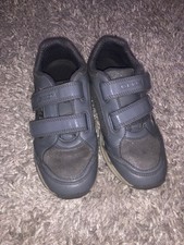 GEOX Mädchen Turnschuhe Grau Glitzer Klettverschluß Gr.32 Kinder Schuhe 