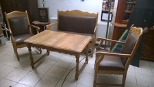 gut erhaltene, elegante stilvolle Sitzgruppe Massiv Holz ? Jugendstil ?