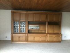 wohnzimmer schrankwand holz massiv dunkel 