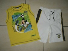 Süßes Shorty Set von C&A Disney mit Micky Maus in Gr. 110 in Gelb / Weiß TOP