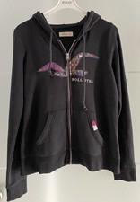 HOLLISTER Damen Sweatshirtjacke, Gr. M, Schwarz