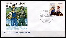 Tom Sawyer und Huckleberry Finn von Mark Twain. FDC(2). Bonn. BRD 2001