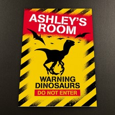 Personalisiert Dinosaurier Schlafzimmer Tür Zeichen Cool Velociraptor Tür Plakette