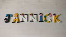 Holzbuchstaben Buchstaben Holz Türschild ABC bunt Name Jannick Kinderzimmer