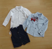 ♥H&M, dopodopo♥ 2 x Hemd + Weste + Fliege Gr. 110 Junge festlich Hochzeit/Taufe