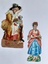 Glanzbilder, Oblaten, Scraps sehr alt zwei schöne Damen Motive