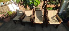 GARPA Summerfield 4-er Set Gartenstühle Teakholz gebraucht mit Polsterkissen