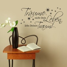 Spruch Wandaufkleber Wandtattoo Träume nicht Dein Leben, lebe Deinen Traum