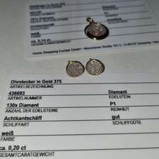 HSE Set Diamond Collection Ohrringe Ohrstecker 375 Gold  DIAMANTEN m Zertifikat 