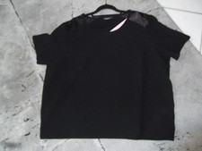 TUNIKA-BLUSE-SHIRT-SCHWARZ-KUNSTLEDER-STRETCH-GR: 46/48- LAGENLOOK-ÜBERWURF-