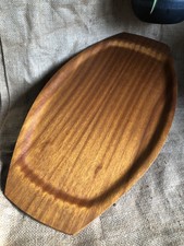 Dänisch Mid Century Modern Teak geformt Furniert Holz Tablett Platte Pflanzenständer