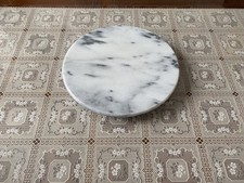 Vintage weiße Marmor Rotierend Serviertablett Kernstück Plattenspieler