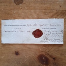 Alt Beleg Bodenwerder Kirchenbuch Beglaubigung 1853 Wachssiegel 1875