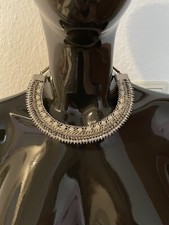 Kette Modeschmuck Statementkette silber weiß Reif 