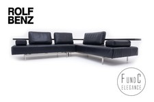 Rolf Benz Dono Couch Sofa Eckcouch Ecksofa Garnitur Leder dunkelblau Auszug