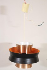 Design Hängelampe Deckenlampe Aluminium Metall 1970er/80er Jahre (M2767)