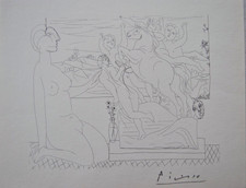 Pablo Picasso Marie Therese betrachtet Skulpturen Suite Vollard handsigniert