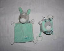 PUSBLU Schmusetuch Spielwürfel Esel grün Kuscheltuch Schnuffeltuch wie NEU! 