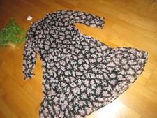 C&A Midi Maxi Hängerchen Tunika Kleid Farbemix schwarz rosa Blumen M L 38 40 42