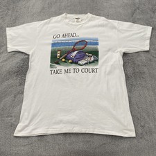 Los Bring mich zum Gericht 94 Single Stitch Graphic Print Vintage T-Shirt Herren XL