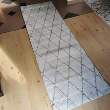 Teppich / Läufer Weiß-Anthrazit 80 x 250 cm | NEU - nur wenige Tage alt!