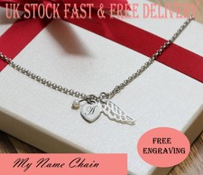 Herz Schutzengel Personalisierter Schmuck Halskette versilberte valentinegift