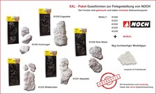 XXL-Paket Gussformen zur Felsgestaltung von NOCH + 5kg Modellbaugips. NEUWERTIG.
