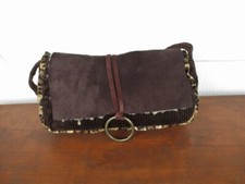 Damen Tasche Umhängetasche Leder/Pelz. Braun. Neu