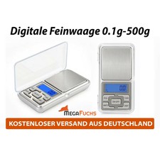 Digitale Feinwaage 0.1g -500g Taschenwaage Goldwaage Fein Waage Präzisionswaage 