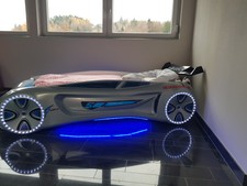 Autobett FUTURE CAR silber Spielbett Kinderbett 90x190 cm  Licht und Sound