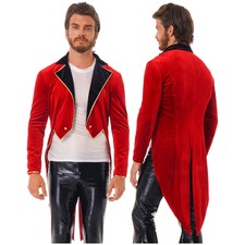 iEFiEL Herren Zirkus Kostüm Zirkusdirektor Uniform Samt Vintage Jacke Cosplay