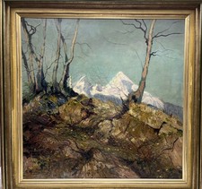 Antikes Ölgemälde auf LW Watzmann bei Berchtesgaden wohl um 1920