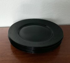 Luminarc flache Teller Set 6x schwarz Geschirr Tellerset