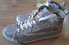 Fast Neu Mustang Sneaker high Schnürschuh Halbschuh Spitze Gr.38 hellgrau 