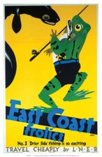 Vintage Ostküste Frolics Frosch Kunst Bahn Reise Poster Kunstdruck a1/a2/a3/a4